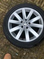 4 originele 17 inch vw velgen ( 5x112) met banden, 17 inch, Banden en Velgen, Gebruikt, Personenwagen