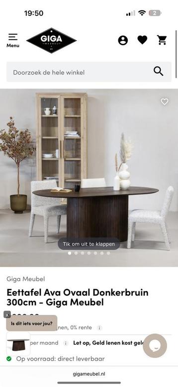 Eettafel ovaal donkerbruin – 240 cm – japandi - giga meubel beschikbaar voor biedingen