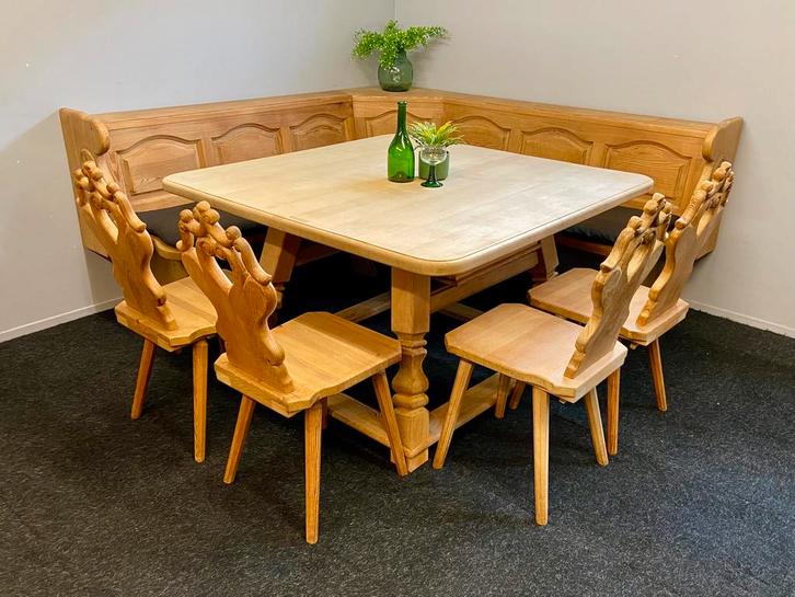Massief grenen Oostenrijkse eethoek Duitse zithoek eettafel, Antiek en Kunst, Antiek | Meubels | Stoelen en Banken, Ophalen