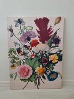 Bloemenprint op canvas, Huis en Inrichting, Woonaccessoires | Schilderijen, Tekeningen en Foto's, Ophalen of Verzenden, Zo goed als nieuw