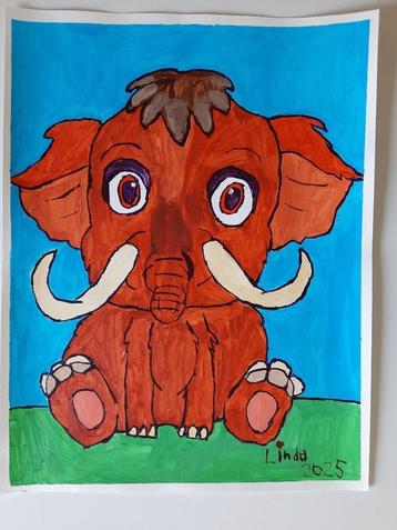 Schilderij baby mammoet 25 beschikbaar voor biedingen