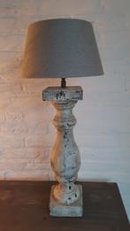 Houten Baluster Lamp 43 cm incl grijze kap, Ophalen