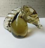 Vintage glazen beeldje paardenhoofd, handgeblazen, Antiek en Kunst, Antiek | Glas en Kristal, Ophalen of Verzenden