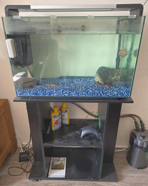 Zwarte Superfish Home 110 met onderkast & tetra luchtpomp, Dieren en Toebehoren, Vissen | Aquaria en Toebehoren, Zo goed als nieuw