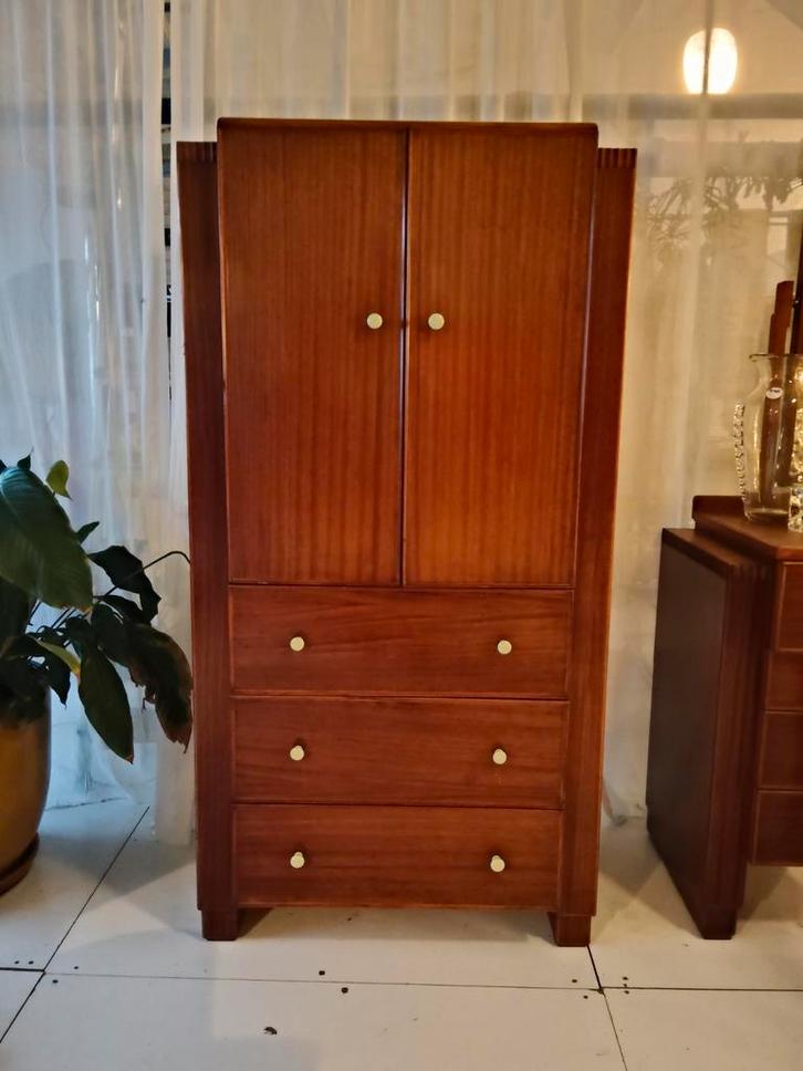 Art Deco Kast, Gerestaureerd, 1930, Huis en Inrichting, Kasten | Kledingkasten, Gebruikt, 100 tot 150 cm, Minder dan 50 cm, 25 tot 50 cm