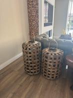 2 grote houten lantaarns, Ophalen, Zo goed als nieuw, Overige materialen, Minder dan 25 cm