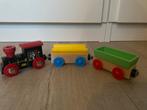 Houten Treinset met Locomotief en Wagons, Ophalen of Verzenden, Zo goed als nieuw