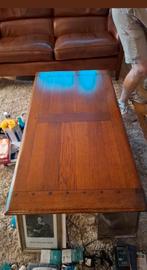 Rechthoekige kersenhouten salontafel, Ophalen, Gebruikt, 100 tot 150 cm, 50 tot 100 cm