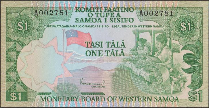Samoa 1 tala ND(1980) UNC p.19 (# 537), Postzegels en Munten, Bankbiljetten | Oceanië, Los biljet, Verzenden