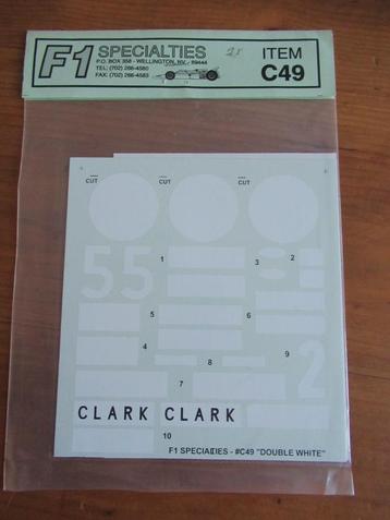 Lotus 49 "Double White" decals (F1 Specialties 1/12) beschikbaar voor biedingen