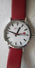 Design Horloge Mondaine Railways Watch Swiss, Ophalen of Verzenden, Zo goed als nieuw, Leer, Overige merken