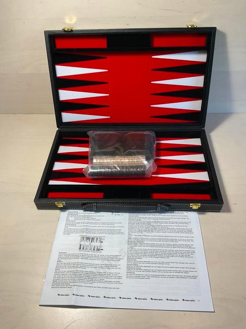 Nieuw Backgammon 38 cm. zwart de Luxe., Hobby en Vrije tijd, Gezelschapsspellen | Bordspellen, Zo goed als nieuw, Ophalen of Verzenden
