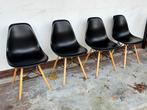 Eetkamerstoelen 4x zwart geïnspireerd door Eames Vitra, Ophalen, Kunststof, Gebruikt, Zwart