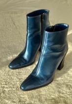 Metallic Blauwe leren enkel laarsjes - Bakers- mt 37, Kleding | Dames, Schoenen, Ophalen of Verzenden, Zo goed als nieuw, Blauw