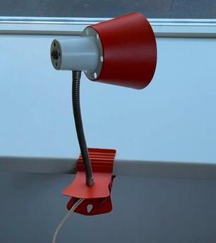 Vintage oranje klemlamp bureaulamp Hala, Huis en Inrichting, Lampen | Wandlampen, Gebruikt, Metaal, Ophalen of Verzenden