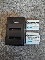 Dubbele oplader met twee Li-50B batterijen, Ophalen of Verzenden, Zo goed als nieuw