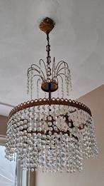 Vintage Kroonluchter met Kristallen, Huis en Inrichting, Lampen | Kroonluchters, Ophalen of Verzenden, Gebruikt, Glas, Vintage