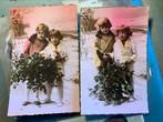 Kerst - meisjes met hulsttakken, Verzamelen, Ansichtkaarten | Themakaarten, Ongelopen, Kinderen, Ophalen of Verzenden, 1920 tot 1940