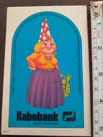 Vintage rabobank sticker kabouter vrouwtje, Verzamelen, Stickers, Ophalen of Verzenden, Zo goed als nieuw, Overige typen