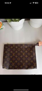 Toilettas met monogram print, Ophalen of Verzenden, Zo goed als nieuw, Bruin, Overige typen