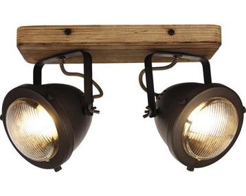 CHERICONI Plafondspot Bella 2-lichts hout-grijs beschikbaar voor biedingen