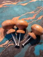 3 HOUTEN KNOPJES 3 CM, Doe-het-zelf en Verbouw, Hang- en Sluitwerk, Ophalen, Zo goed als nieuw