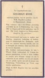 pastoor Gerardus Boos 1888 Bovenkarspel + 1961 Hazerswoude, Verzenden