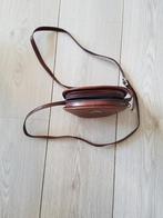 Dames tas halfrond bruin leder, Ophalen of Verzenden, Zo goed als nieuw, Bruin, Schoudertasje