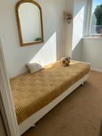 1 persoons pullman boxspring met matras en wieltjes 90x200, Ophalen, Gebruikt, 90 cm, Eenpersoons