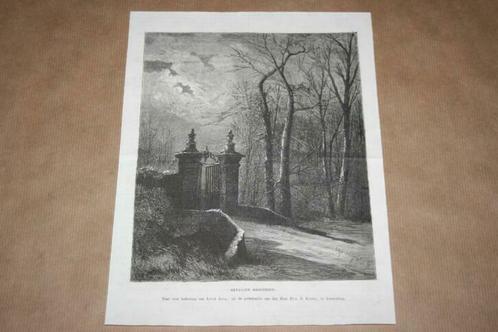Antieke gravure - Gevallen grootheid (Louis Apol) - 1875 !!, Antiek en Kunst, Kunst | Etsen en Gravures, Ophalen of Verzenden