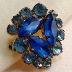 Vintage retro Blauwe strass broche 50s