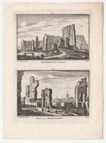 Ruine van Koningsvelt Rademaker ca. 1750 oude gravure beschikbaar voor biedingen