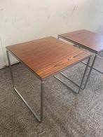 Bijzettafels twee miniset Brabantia tafeltjes jaren 60., Ophalen of Verzenden, Zo goed als nieuw, Rechthoekig, Minder dan 55 cm