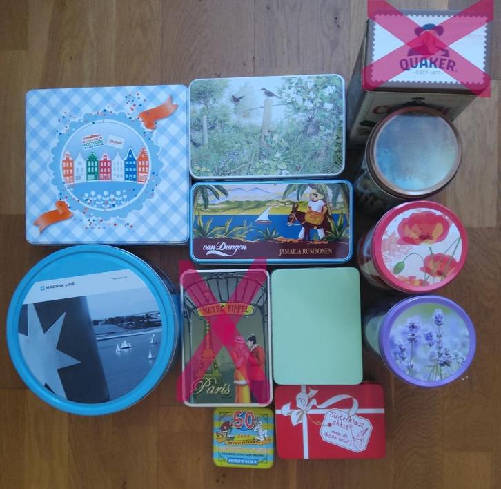 8x Verschillende blikken, Verzamelen, Blikken, Gebruikt, Overige, Overige merken, Ophalen of Verzenden