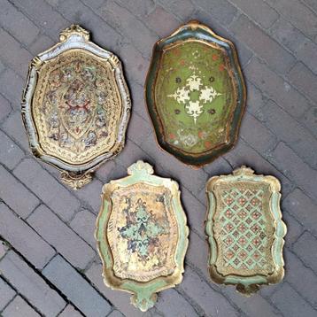 1x Oud brocante Florentijns Italiaans dienblad *Etage3* beschikbaar voor biedingen