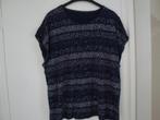 Maat 50. Donker blauw shirt met witte stipjes., Kleding | Dames, Grote Maten, Ophalen of Verzenden, Zo goed als nieuw, Blauw, Shirt of Top