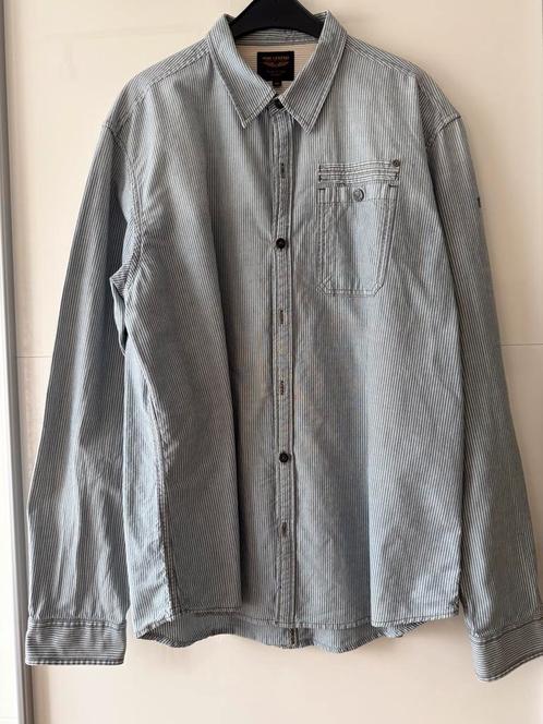 PME Legend blouse grijs/groenig met streep XXL, Kleding | Heren, Overhemden, Zo goed als nieuw, Grijs, Ophalen of Verzenden