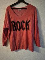 Roze trui met 'ROCK' print, Made in Italy, Roze, Gedragen, Ophalen