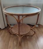 Rotan Tafel tafeltje Rohe Noordwolde gewolkt glas, Overige materialen, Gebruikt, Ophalen of Verzenden, 75 cm of meer