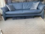 leolux blauw-grijze 3 zitsbank, Driepersoons, Ophalen of Verzenden, Zo goed als nieuw, Rechte bank