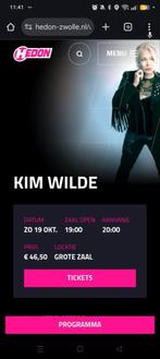 3 kaartjes Kim Wilden 19-10 in Hedon, Tickets en Kaartjes, Twee personen