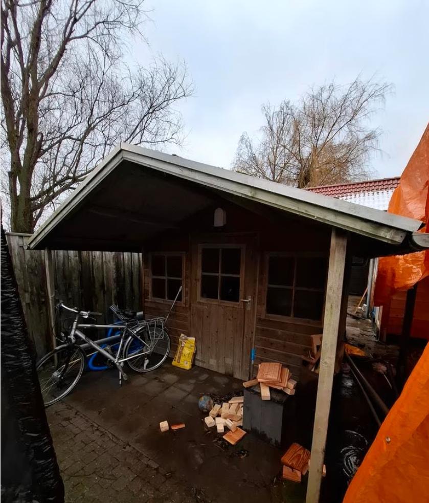 Tuinhuis voor tweede ronde!, Tuin en Terras, Tuinhuizen, Gebruikt, Tuinhuis, Hout, 250 tot 500 cm, 200 tot 400 cm, 2 ramen, Met overkapping