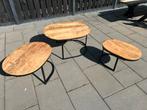 Mango Houten Salontafels - Set van 3, Ophalen, Zo goed als nieuw, Ovaal
