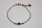 Fijn armbandje in mintgroen en een oudgoudkleurig sterretje, Ophalen of Verzenden, Nieuw, Groen