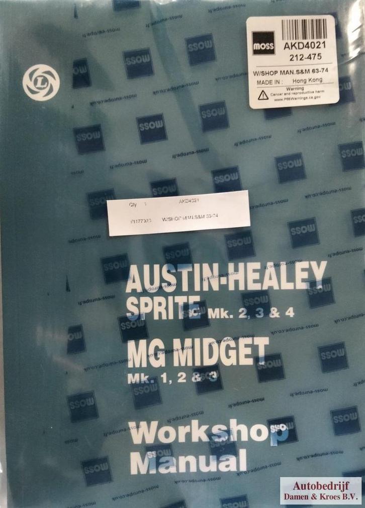 Workshop <anual Austin Healey Sprite Mk. 2,3 & 4 MG Midget M, Auto diversen, Handleidingen en Instructieboekjes, Ophalen of Verzenden