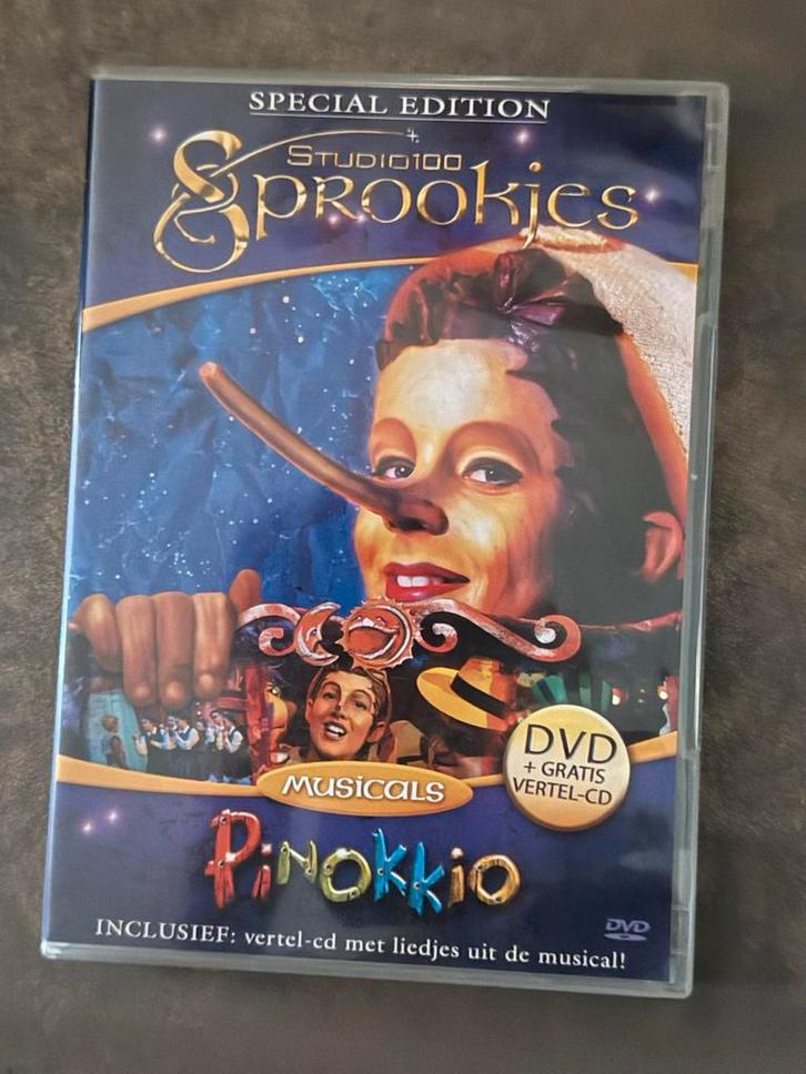 Studio 100 Sprookjes Pinokkio DVD + CD, Cd's en Dvd's, Dvd's | Kinderen en Jeugd, Zo goed als nieuw, Film, Avontuur, Alle leeftijden