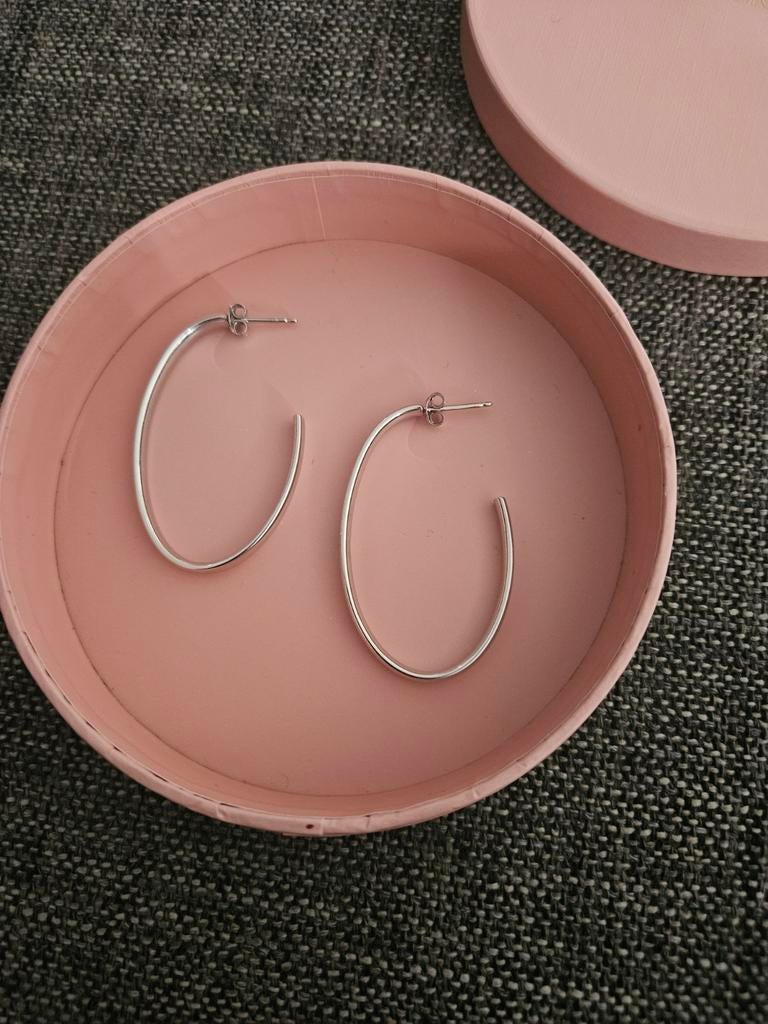 Lott Gioielli ovale creolen zilver!, Ophalen of Verzenden, Zo goed als nieuw, Zilver
