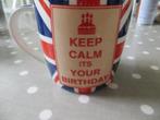 beker/Keep Calm/Birthday/Engeland/Union Jack/Thee/verjaardag, Huis en Inrichting, Keuken | Servies, Overige typen, Ophalen of Verzenden