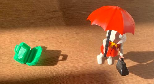 Playmobil 3222 V2 reiziger(in) met paraplu vintage compleet, Kinderen en Baby's, Speelgoed | Playmobil, Zo goed als nieuw, Ophalen of Verzenden