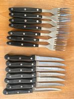 7 steakmessen en -vorken, Ophalen of Verzenden, Rvs of Chroom